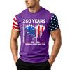 Men's Loose Fit Short Sleeve T Shirt Independence Day Flag Print Casual Summer Daily Wear Crew Neck Top