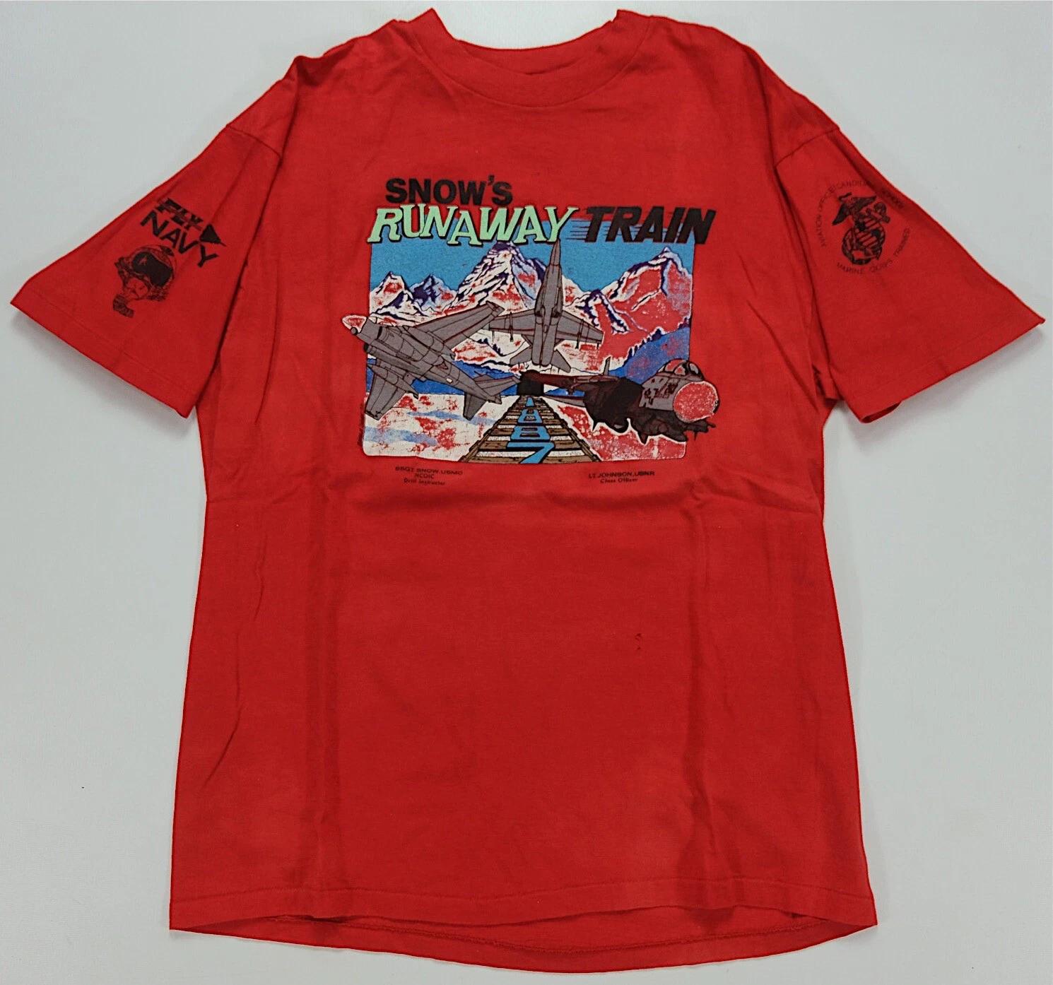 Rare Vintage Snow’s Runaway Train US Navy Drill Instructor T Shirt 80s 90s SZ XL 2XL
