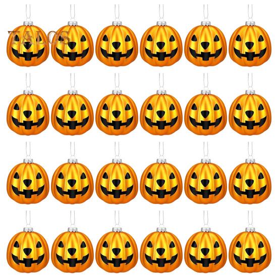 

24 шт. подвесной шар в виде тыквы, Хэллоуин, светильник Джека, подвесное украшение, небьющийся праздничный декоративный шар для рождественской елки, домашний декор для вечеринки темно-оранжевого