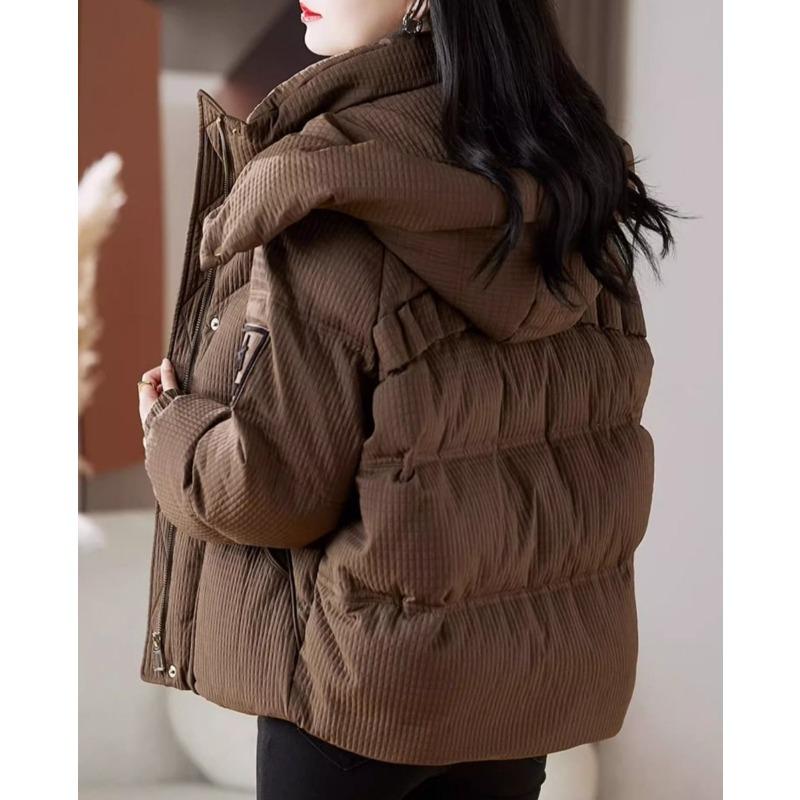 Women Short Padded Coat Winter Thickened Warm Fashionable Cotton Jacket Outerwear