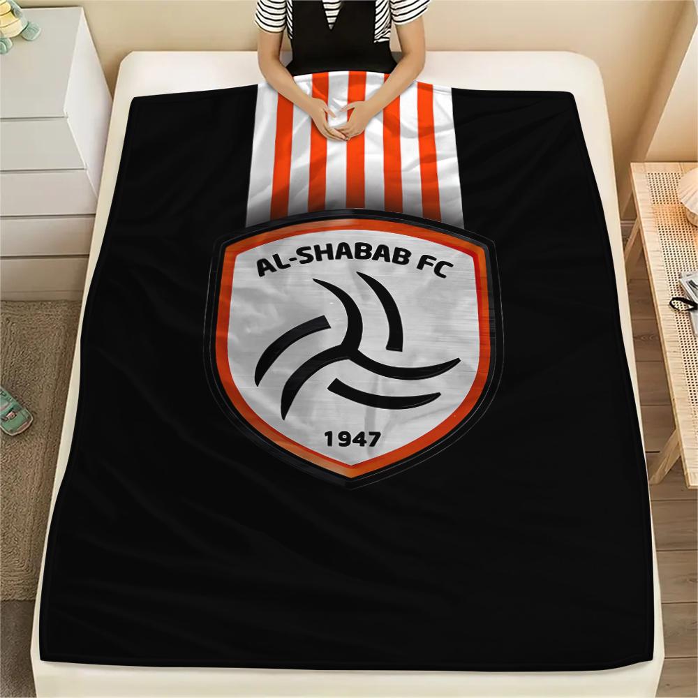 1PC Al-Shabab FC Print Flannel Blanket, High quality All Seasons, Home Decor, Warmth and Comfort, Perfect for Christmas Gifts