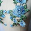 3D Flower Embroidery Flower Applique Blue Purple 12cm x 28cm Rose Flower Patch Floral Patches Wedding Decoration DIY