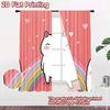 2D flat printing 2pcs Window Curtains Cute Cat Unicorn Rainbow Digital Printed Polyester Drapes Festive Wall Decor Perfect for