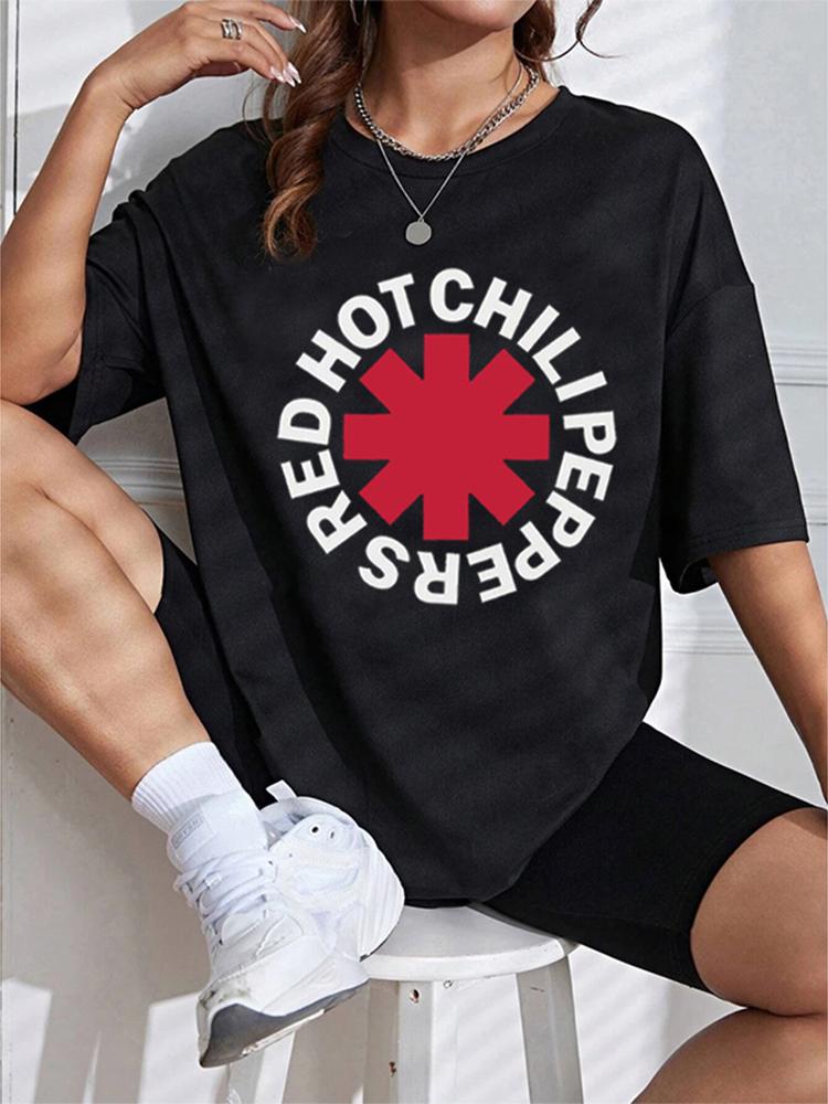 Red Hot Chili Peppers Vintage Distresed Hvězdičkové Tričko Dámské Pánské Streetwear Krátký Rukáv Ležérní Módní O-výstřih Bavlněná Tílka