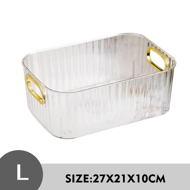 Transparent Storage Box Cosmetic Box Storage Container Plastic Storage Box Clear Drawer With Handle Stackable