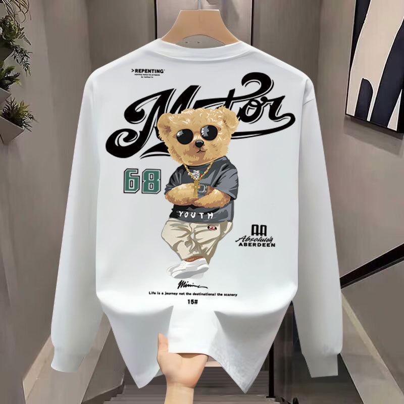 Heavy Trendy Brand Cotton T-Shirt Long-Sleeved Men'S Bottoming Shirt Trendy Autumn And Winter Men'S And Women'S Crew Neck Sweater
