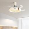Cream Style Silent Ceiling Fan Light with Eye-Protecting Retro Design for Bedrooms and Children's Rooms