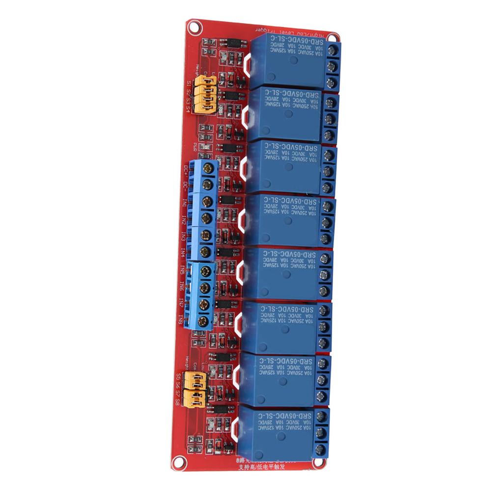 8 Channel Optocoupler Relay Module Board High & Low Trigger 5V