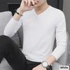 Sous-maillot blanc à manches longues et col en V pour homme pour l'automne et l'hiver