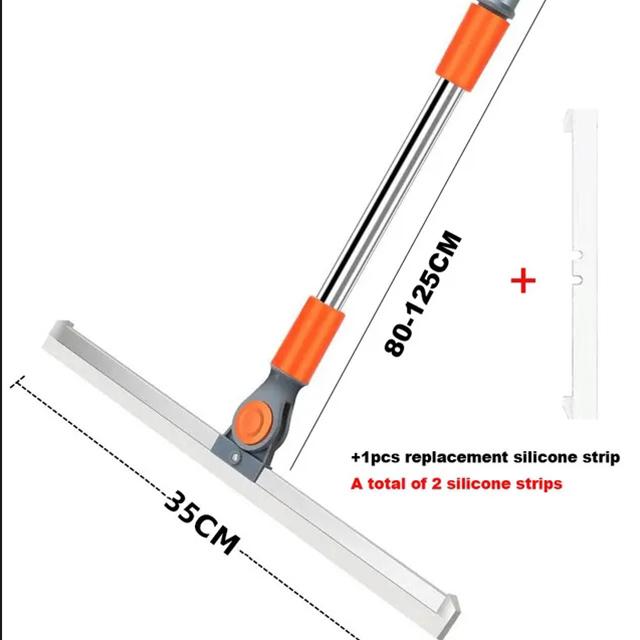 Silicone Scraper Broom Magic Wiper Floor and Wall Wipers Shower Squeegee with Long Handle Telescopic Rod Handled for Cleanser