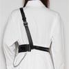 Hip Hop Detachable Metal Chain Leather Shoulder Strap Wide Belt Women Techwear Style Rivet Goth Punk Leather Belt Corset