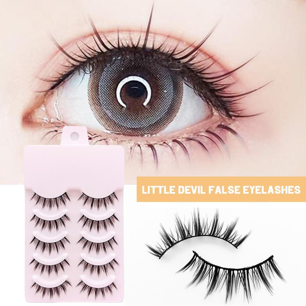 Natürliche Falsche 5 Paare Wimpern Sets Dicke Falsche Verlängerung Cosplay Make-up Augen Voll Cosm V3S4