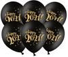 Balony 30Cm  Happy 2021!  Pastel Black 1Op. 6 Szt.