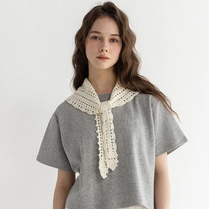 CROCHET BANDANA SCARF-IVORY
