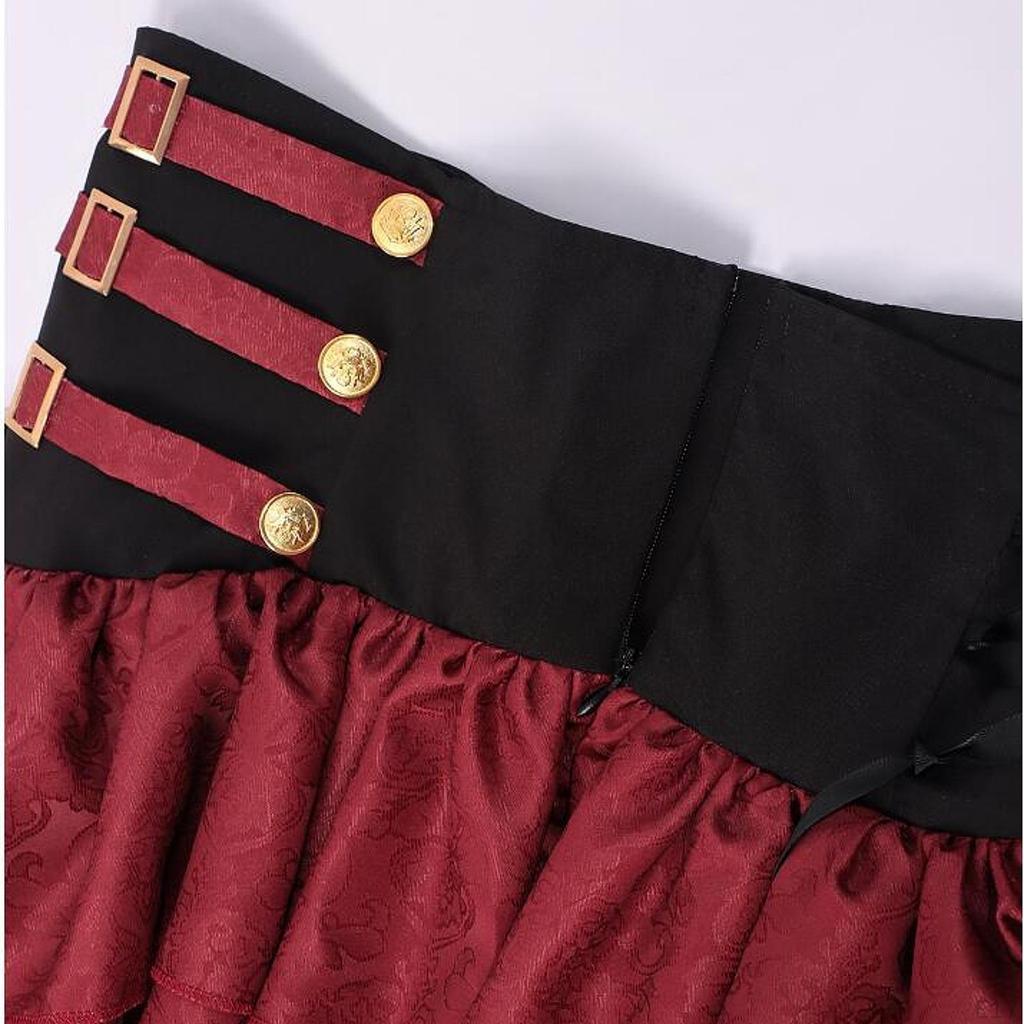 Women's Steampunk Gothic Skirt Halloween Pirate Costume for Christmas Role Play