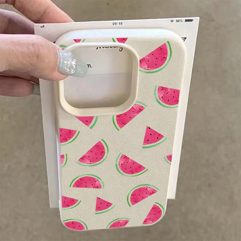 Cartoon Watermelon Slice Pattern Design Protective Cover for iPhone 17 16 15 14 13 12 11 16E Series Pro Max Plus