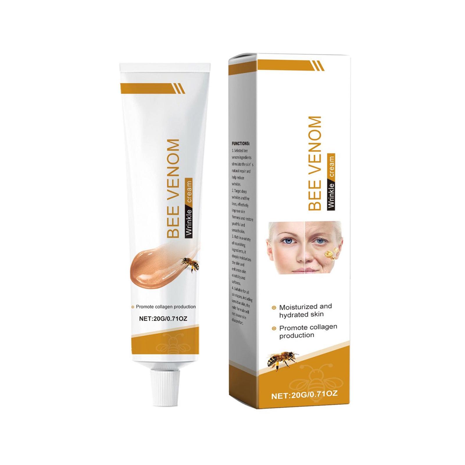 Bee Venom Facial Cream: Gentle, Lightweight, Moisturizing; Enhances Elasticity, Refines, and Softens Skin.