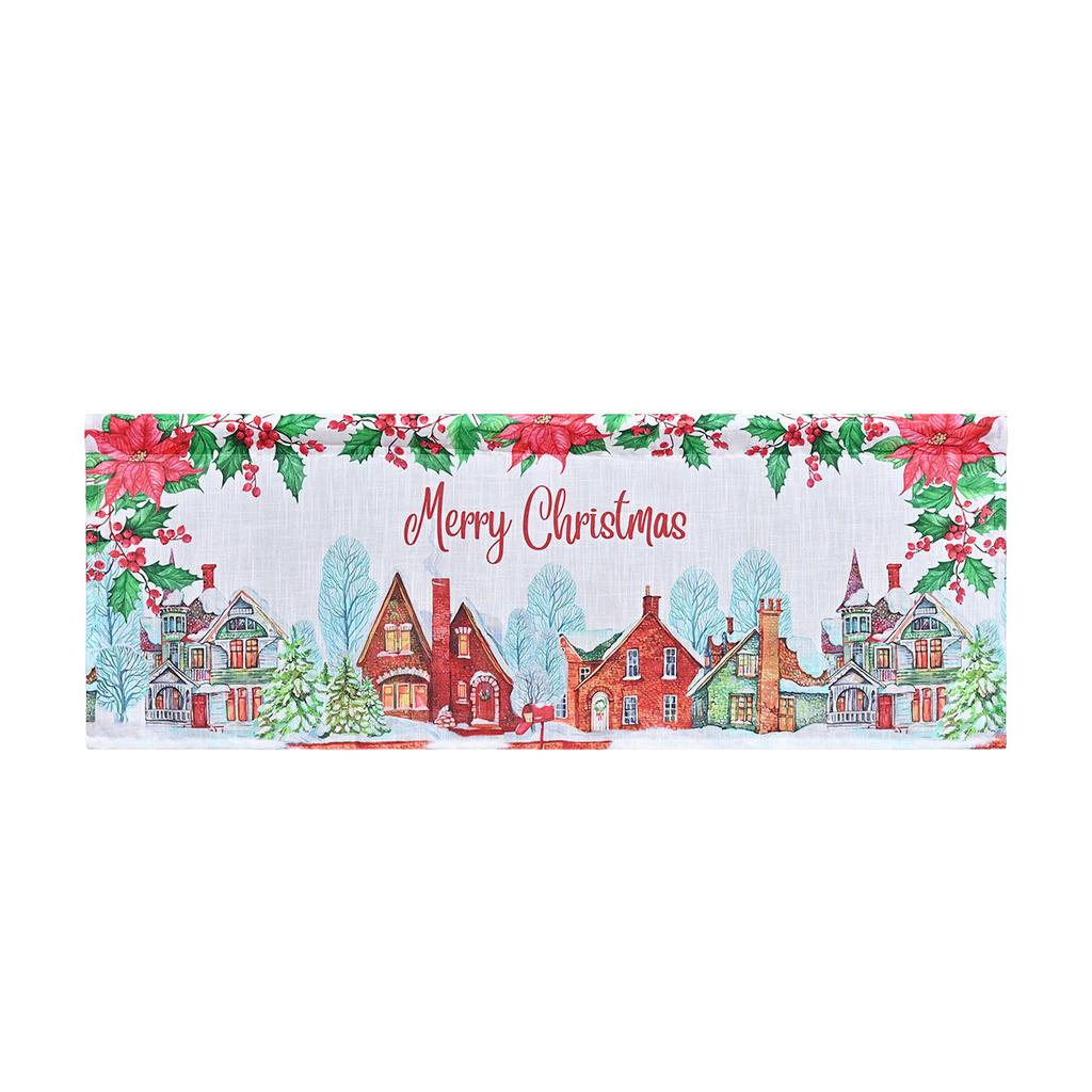 Colorful Christmas Wear Rod Short Curtain Printing Curtains European And American Kitchen Blackout Partition Curtain Small Curtain