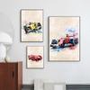 Retro F1 Racing Canvas Painting Poster Vintage Racing Car Wall Art Print for Home Decor