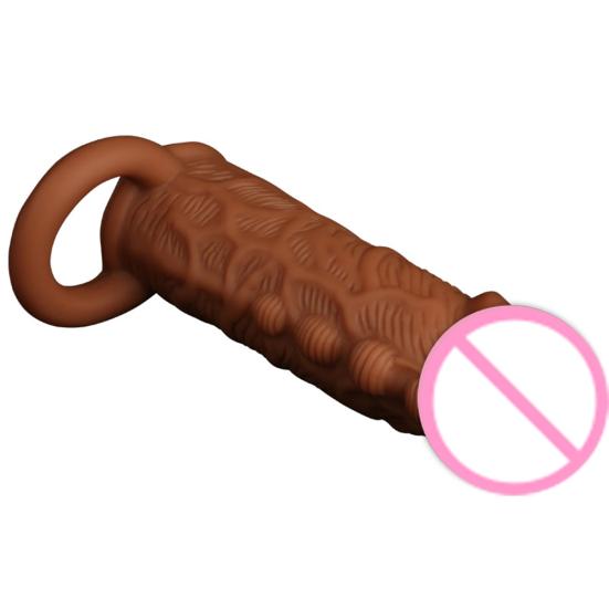 Male Soft Penis Extender Sleeve Reusable Condoms Time Delay Adults Sex Toys