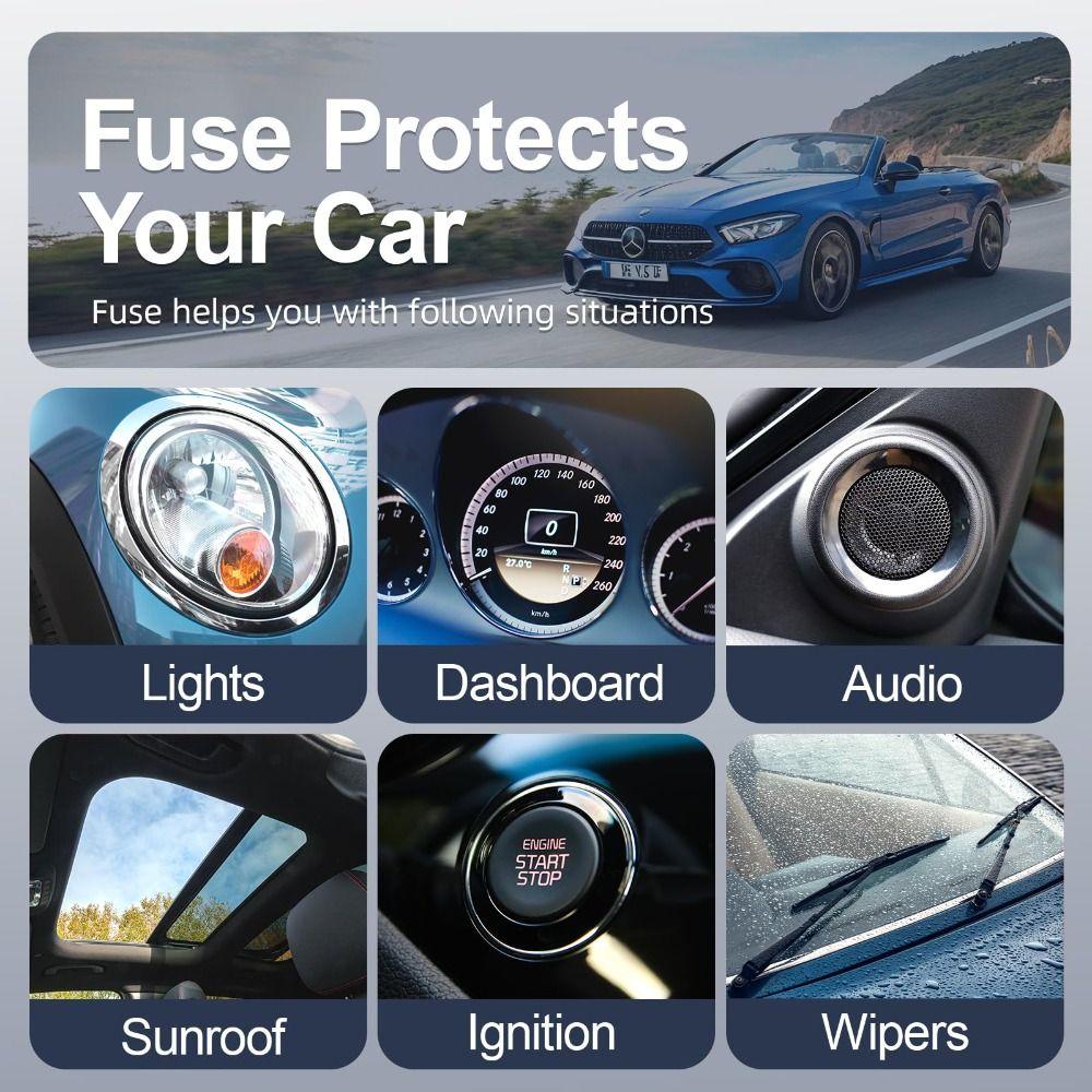 100 Buc Siguranțe Auto Grele Kit Asortat Rezistent la Coroziune Kit Siguranțe Siguranțe Auto Universale