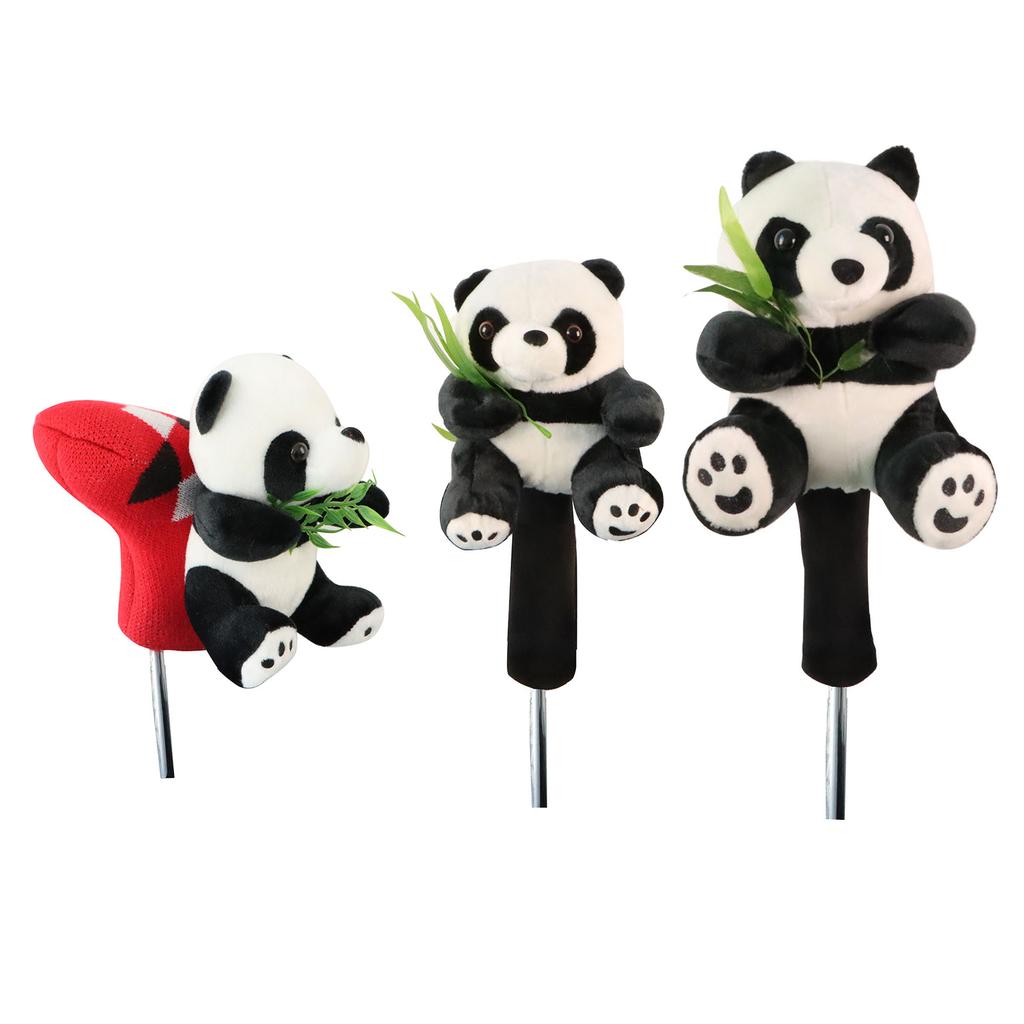 Copri Teste Mazze da Golf per Driver Fairway Putter - Carino Animale Peluche Panda Copri Testa Protettivo