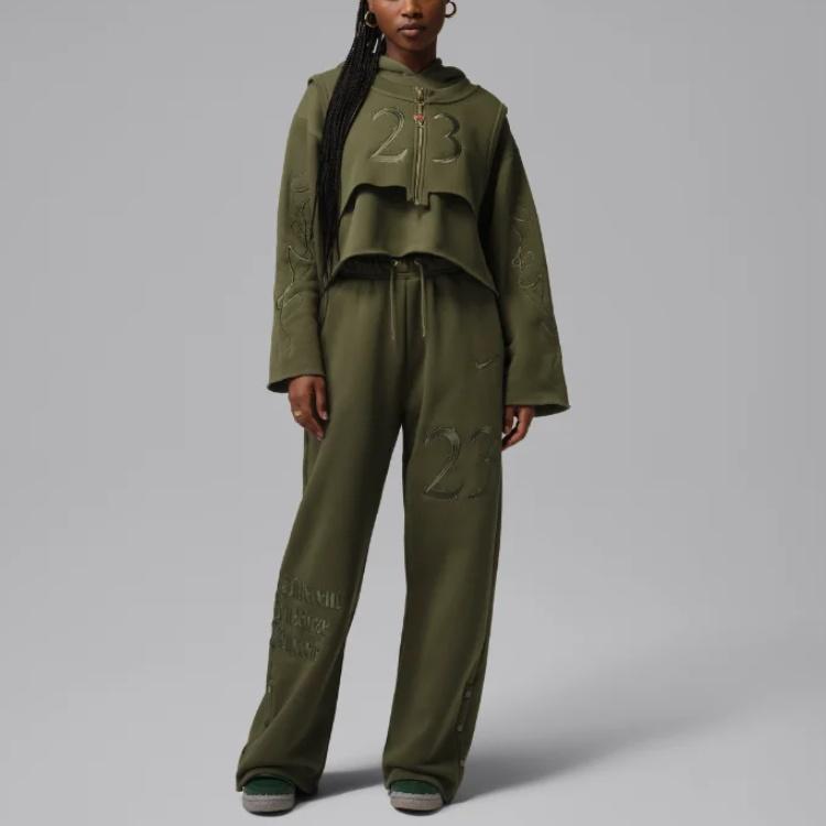 Jordan X Teyana Taylor Fleece Trousers 'Rough Green' Men's IQ3844-326