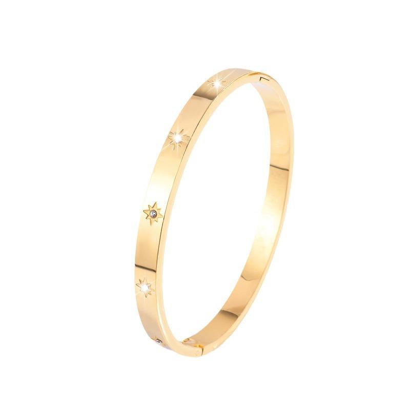 Stainless Steel Gold Bracelet Golden Eight Star Bracelet Non Fading Octagonal Star Studded Titanium Steel Bracelet Jewelry