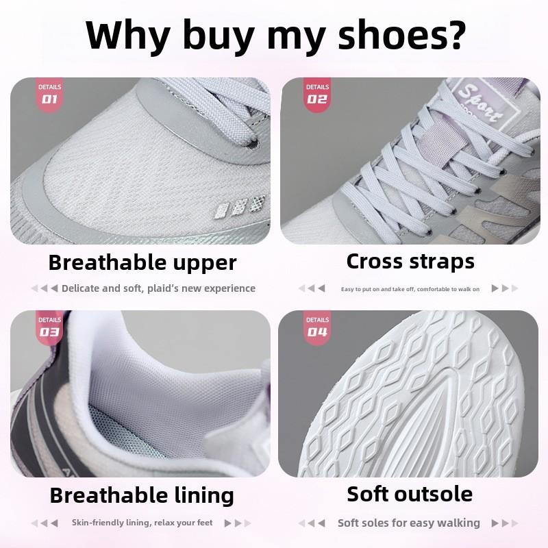 Fashion Summer Women's Breathable Mesh Running Shoes Lightweight Non Slip Cushioned Athletic Sneakers for Gym Outdoor Casual Multi Sport