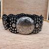Bohemian Wide Waist Belt for Women Vintage Western Style Round Hollow Out Design for Dress Jeans Casual Outfits