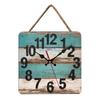 For Creative Square Wooden Wall Clock Nice Non-ticking Wall Clock 10'' Wooden Decor for Home Office Shop Bar Room Orname D57B