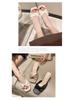 Women's Square Toe Plus Size Stiletto Heel Cross Strap Flip Flops - Medium Heel Fashion Slippers