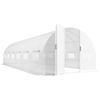 Garden tunnel greenhouse 24m², garden tunnel greenhouse with doors and 12 windows with insect screens, 295x798x199cm, white