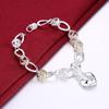 Lihong 925 Sterling Silver Heart Lock Clover Flower Aaa Zircon Bracelet Chain For Women Wedding Engagement Charm Jewelry