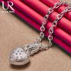 925 Sterling Silver Romantic Heart-shaped Necklace Fashionable Wedding Jewelry