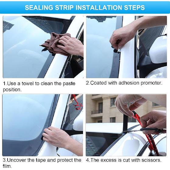 DOTAATDW Car Weather Stripping, 30Mm Windshield Rubber Seal For Car Front Rear Windshield Trim, Rubber Adhesive T Shape Sunroof Seal Cover Leak Sound