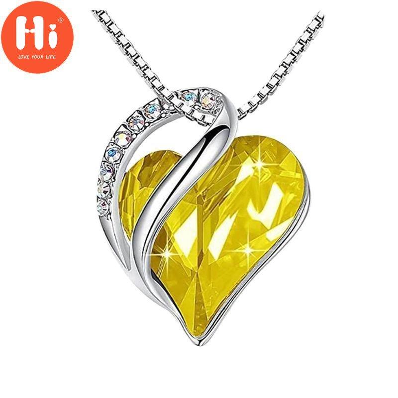 Hi Love Heart Pandantiv Colier Ianuarie - Decembrie Bijuterii de culoare argintie pentru femei Colier Choker Cadou de aniversare de nuntă de mireasă