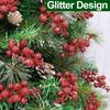 10Pcs Ornaments Glitter Artificial Flowers DIY Garland Gold Powder Berry Bouquet Branches Christmas Decoration New Year