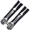 Unisex Winter Adult Halloween Skeleton Skull Full Finger Long Gloves Glow in The Dark Stretch Cosplay Goth Mittens Accessories