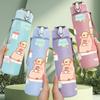 1PC Pig In Soft Room Scene Print 750ml Color Plastic Sports Water Bottle Leakproof Flip Straw Lid Suitable for Sports Office Home Use