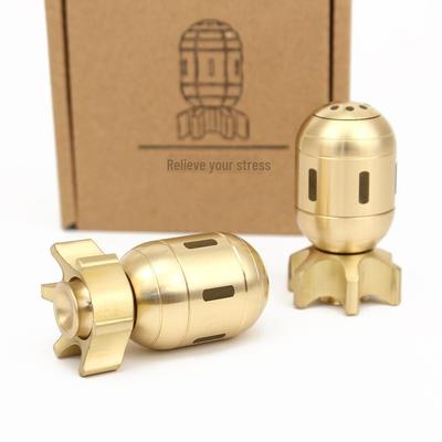 Brass Torpedo Bomb Decompression Spinning Gyroscope - Desktop Ornament