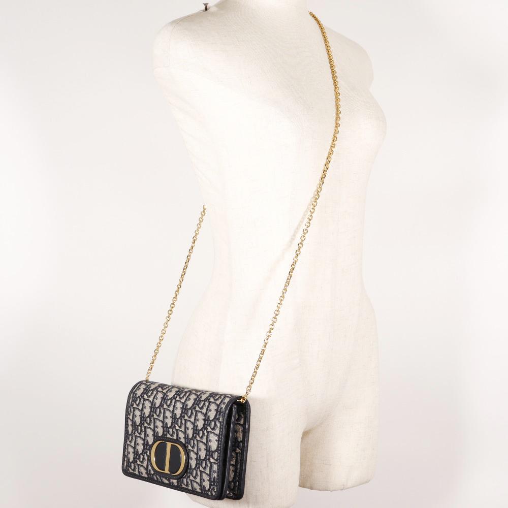 Dior 2WAY waist pouch Shoulder Bag Trotter Oblique Navy/Gold Hardware canvas/leather Women Used