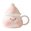 Cute Ceramic Dog Mug with Lid and Spoon