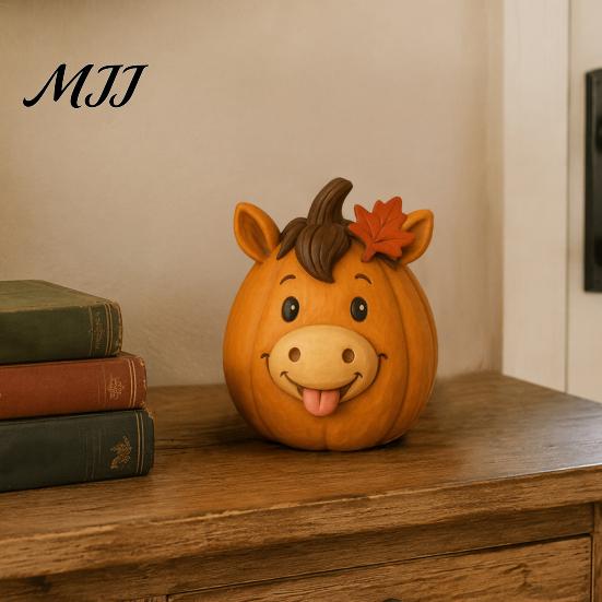 Resin Desktop Statues for Fall Artificial Pumpkin Decor, Cute Animals Decorative Pumpkins, Thanksgiving Pumpkins Unique Holiday Gifts Friends