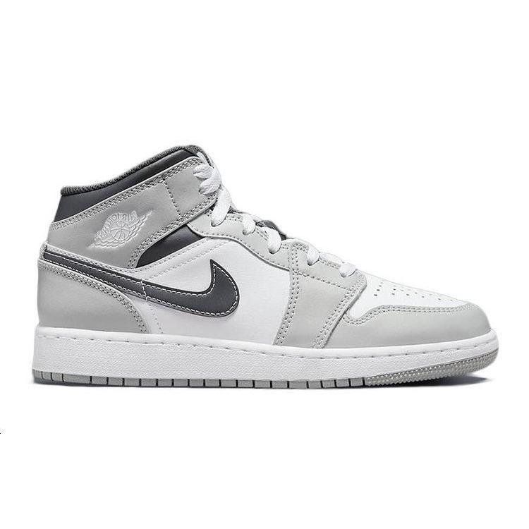 Jordan Kids Jordan 1 Mid "Light Smoke Grey" Sneakers 554725-078