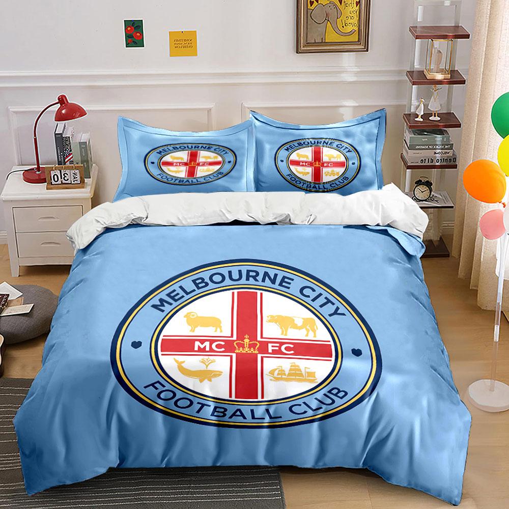 Melbourne City FC Bedding Set Bedding Duvet Cover Set Duvet Cover Pillowcases  (1 * Duvet Cover 2 * Pillowcases, without duvet insert)