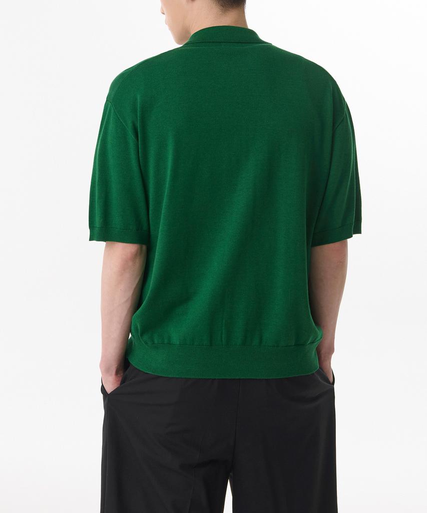 Musinsa Standard Cotton Tencel Collared Short Sleeve Cardigan [Green]