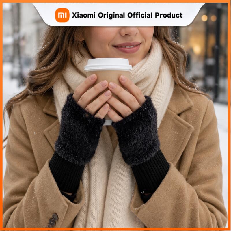 Xiaomi Soft Fluffy Plush Half-finger Gloves Warm Versatile Fingerless Gloves Suitable for Winter Work and Study Gloves