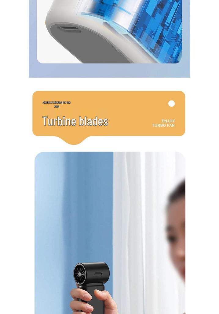 High-Speed Mini Handheld Fan, 100 Speeds, USB-Powered, Pocket-Sized, Portable