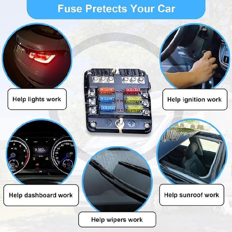 180 Piece Zinc Automotive Blade Fuses Collection Color Differentiated Current Ratings For Vehicle Truck Boat Motorcycle